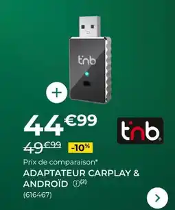 Feu Vert T'nb - adaptateur carplay & android offre