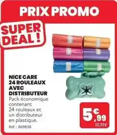 Animalis Promo - nice care 24 rouleaux avec distributeur offre