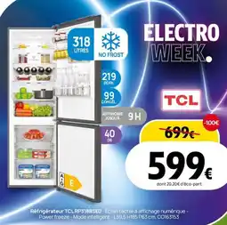 Darty Réfrigérateur TCLRP318BSEO offre
