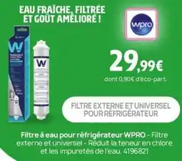 Darty Filtre à eau pour réfrigérateur WPRO offre
