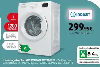 Lave-linge frontal INDESIT IMA762MYTIMEFR