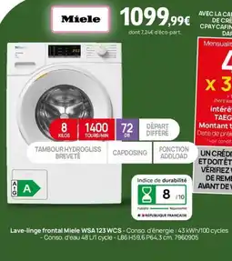 Darty Lave-linge frontal Miele WSA 123 WCS offre