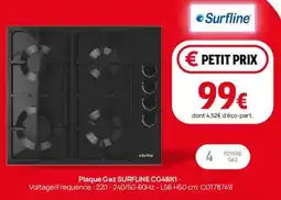 Darty Plaque Gaz SURFLINE CG4BK1- offre