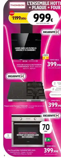 Darty THOMSON L'ENSEMBLE HOTTE + PLAQUE + FOUR offre
