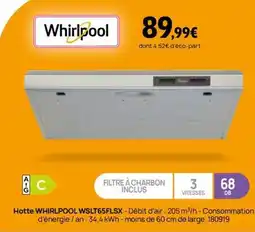 Darty Hotte WHIRLPOOL WSLT65FLSX offre
