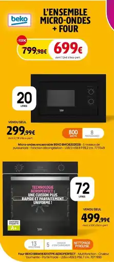 Darty L'ENSEMBLE MICRO-ONDES + FOUR beko offre