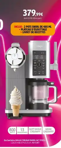 Darty Sorbetière NINJA CREAMI SWIRL NC701EU offre