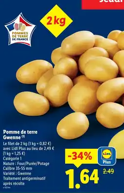 Lidl Pomme de terre Gwenne offre