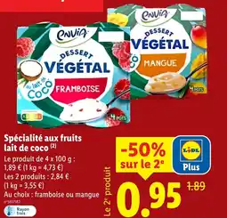 Lidl Spécialité aux fruits lait de coco offre