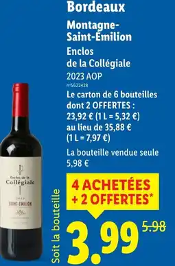 Lidl Bordeaux montagne saint émilion offre
