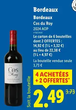 Lidl Bordeaux Cos du Roy offre