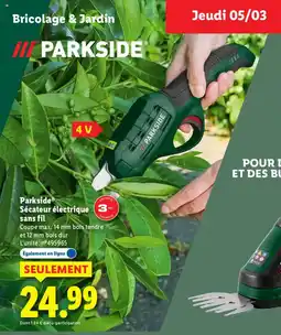 Lidl PARKSIDE Sécateur électrique sans fil offre