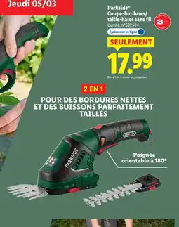 Lidl PARKSIDE Coupe-bordures/ taille-haies sans fil offre