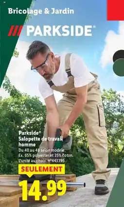 Lidl PARKSIDE Salopette de travail homme offre