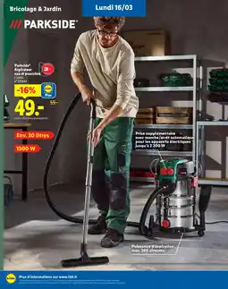 Lidl PARKSIDE Aspirateureau et poussière offre