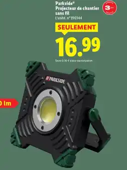 Lidl PARKSIDE Projecteur de chantier sans fil offre