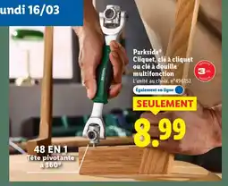 Lidl PARKSIDE Cliquet, clé à cliquet ou clé à douille multifonction offre