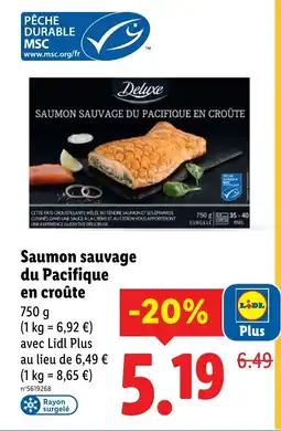 Lidl Saumon sauvage du pacifique en croûte offre