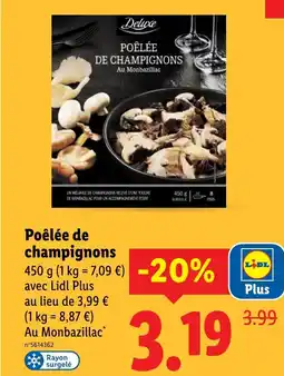 Lidl Poêlée de champignons offre