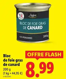 Lidl Bloc de foie gras de canard offre