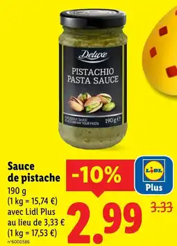 Lidl Sauce de pistache offre