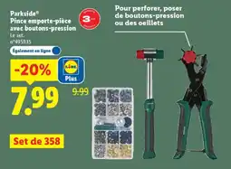 Lidl PARKSIDE Pince emporte-pièce avec boutons-pression offre