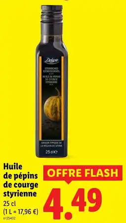 Lidl Huile de pépins de courge styrienne offre
