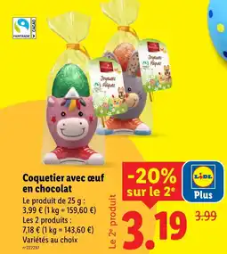 Lidl Coquetier avec œuf en chocolat offre