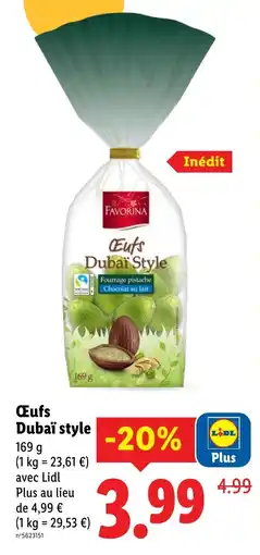Lidl Œufs Dubaï style offre
