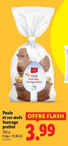 Lidl Poule et ses œufs fourrage praliné offre