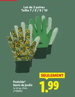 Lidl PARKSIDE Gants de jardin offre