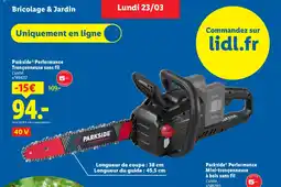 Lidl PARKSIDE PERFORMANCE Tronçonneuse sans fil offre