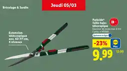 Lidl Parkside taille-haies télescopique offre