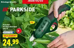 Lidl Parkside sécateur électrique sans fil offre