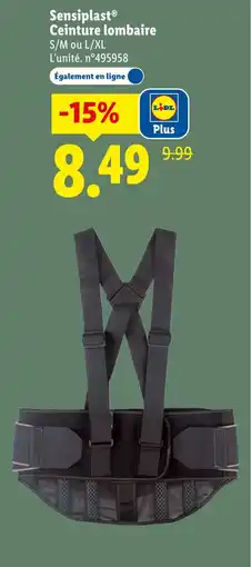 Lidl Sensiplast ceinture lombaire offre