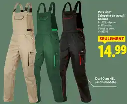Lidl Parkside salopette de travail homme offre