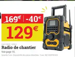 Espace emeraude Radio de chantier offre