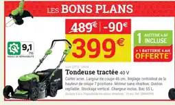 Espace emeraude Tondeuse tractée 40 V offre