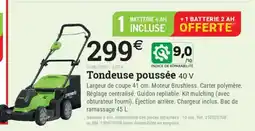 Espace emeraude Tondeuse poussée 40 v offre