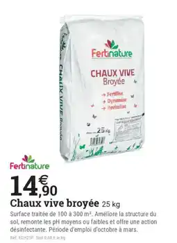 Espace emeraude FERTINATURE Chaux vive broyée offre