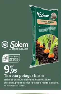 Espace emeraude SOLEM Terreau potager bio offre