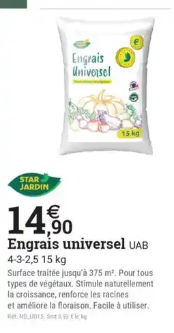 Espace emeraude STAR JARDIN Engrais universel UAB offre