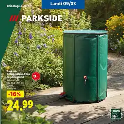 Lidl Parkside récupérateur d'eau de pluie pliant offre