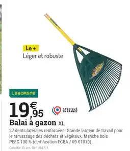 Espace emeraude LEBORGNE Balai à gazon XL offre