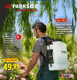 Lidl Parkside performance pulvérisateur à dos sans fil offre
