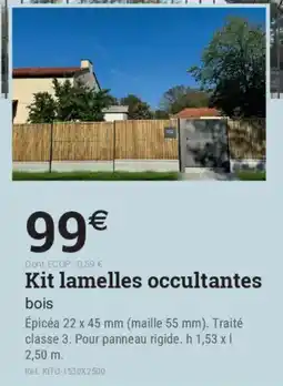 Espace emeraude Kit lamelles occultantes bois offre