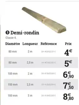 Espace emeraude Demi-rondin offre