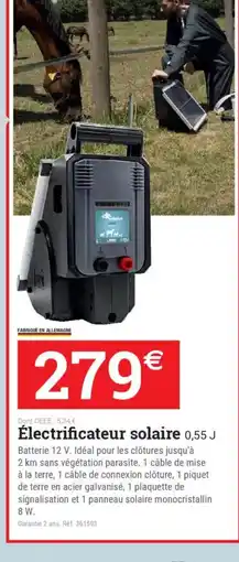 Espace emeraude Électrificateur solaire offre