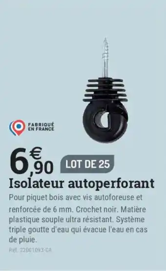 Espace emeraude Isolateur autoperforant offre