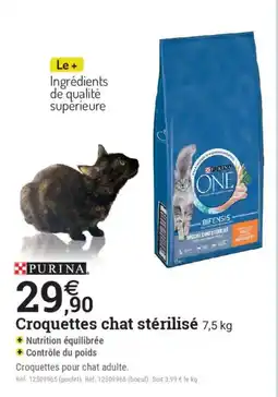 Espace emeraude PURINA Croquettes chat stérilisé offre